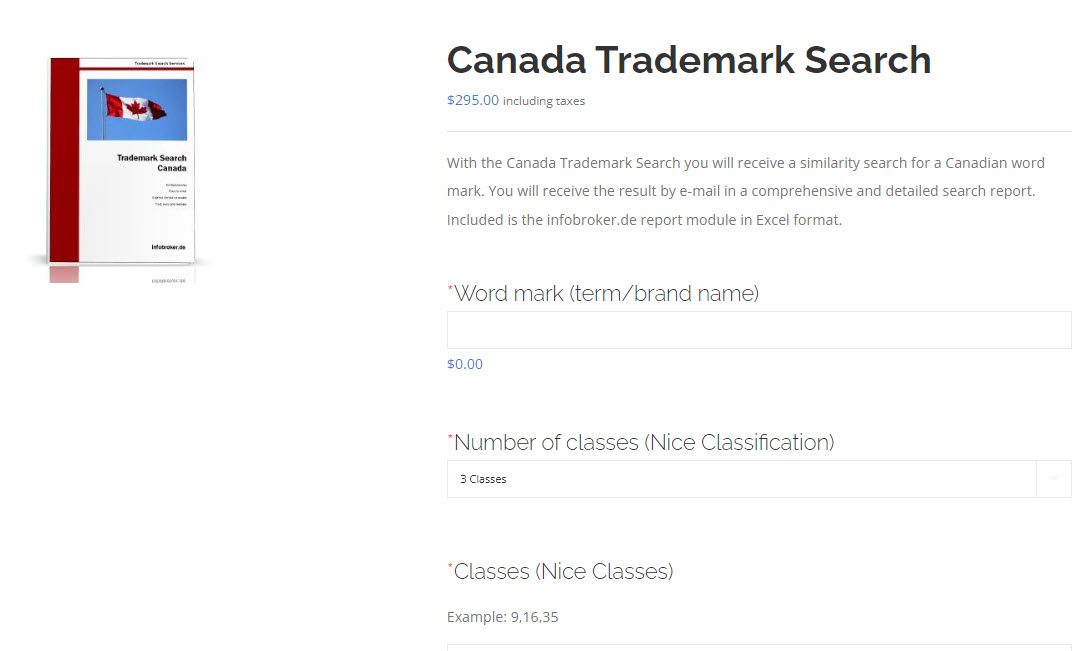 Trademark Search Canada Order Form