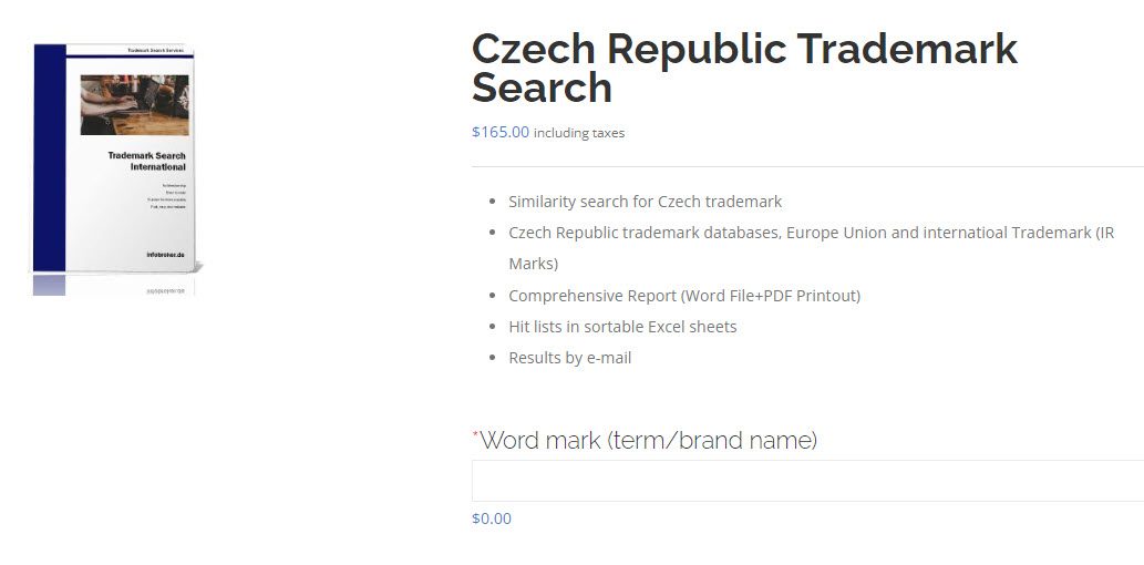 Trademark Search Czech Republic Order Form