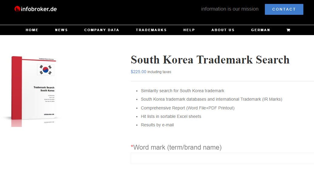 Trademark Search South Korea